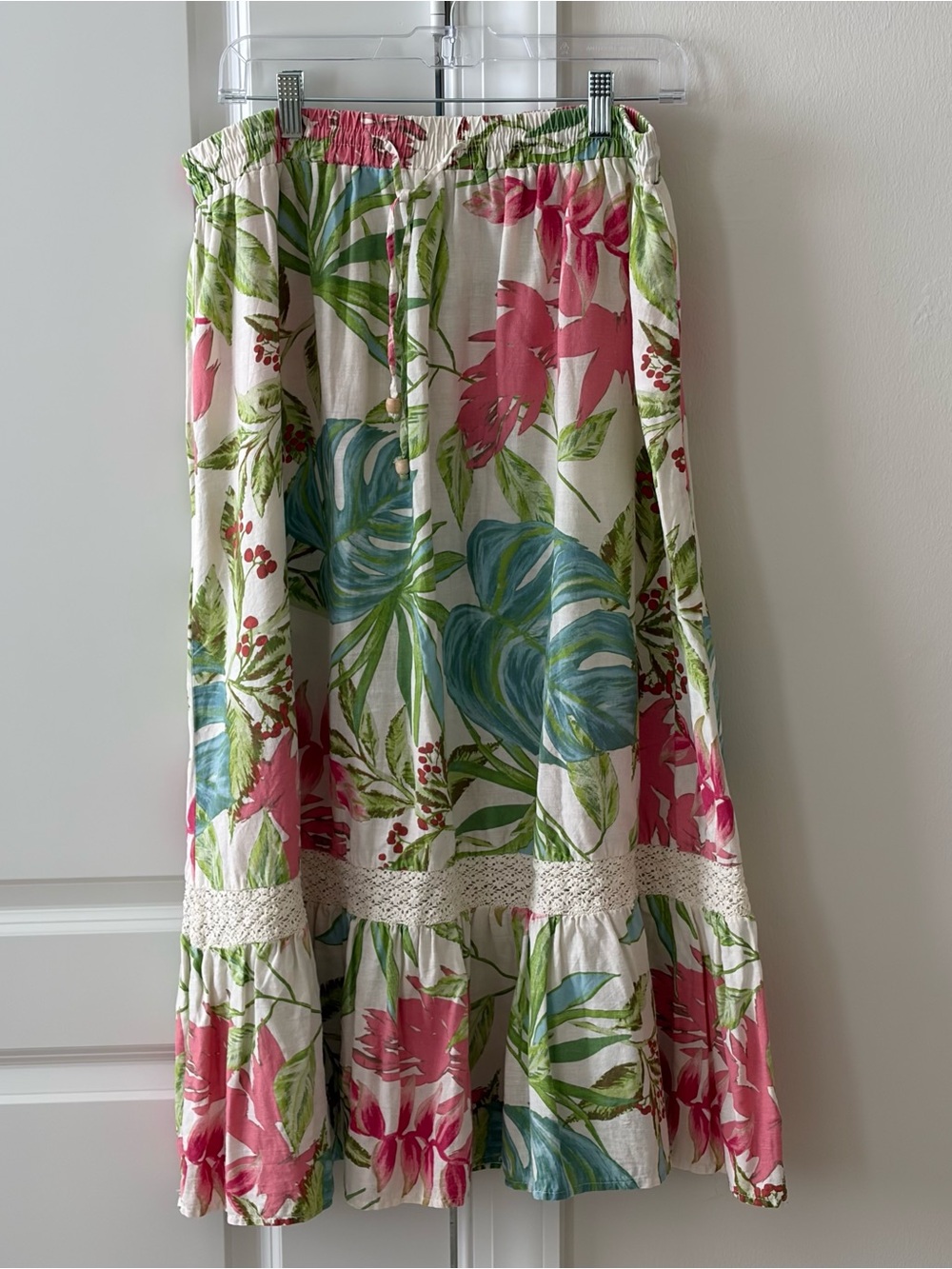 Nicole Miller Floral Maxi Skirt in Pink, Green & Blue
